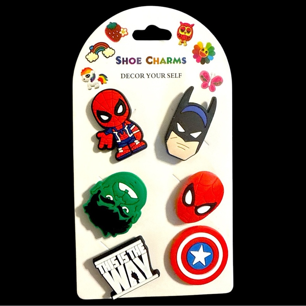 Superhero Shoe Charms Set - Multicolor